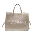Embossed Letter Large Capacity Retro Shoulder Tote Bag My Store
