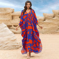 Cotton Printed Vacation Beach Long Dress for Women, Loose Long Dress, Bikini Cover-Up, Sun Protection Clothing My Store