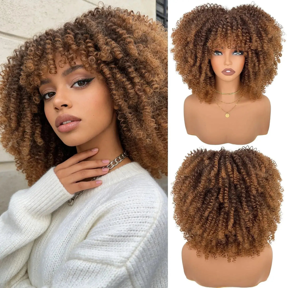 Short Curly Synthetic Wigs My Store