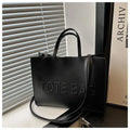 Embossed Letter Large Capacity Retro Shoulder Tote Bag My Store