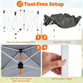 9ft x 9ft Pop Up Canopy Tent with Sidewall, UPF 50+ Silver Coated Waterproof Oxford Instant Shelter, 2-Level Adjustable Height Outdoor Canopy with Stakes Sandbags- White Doba