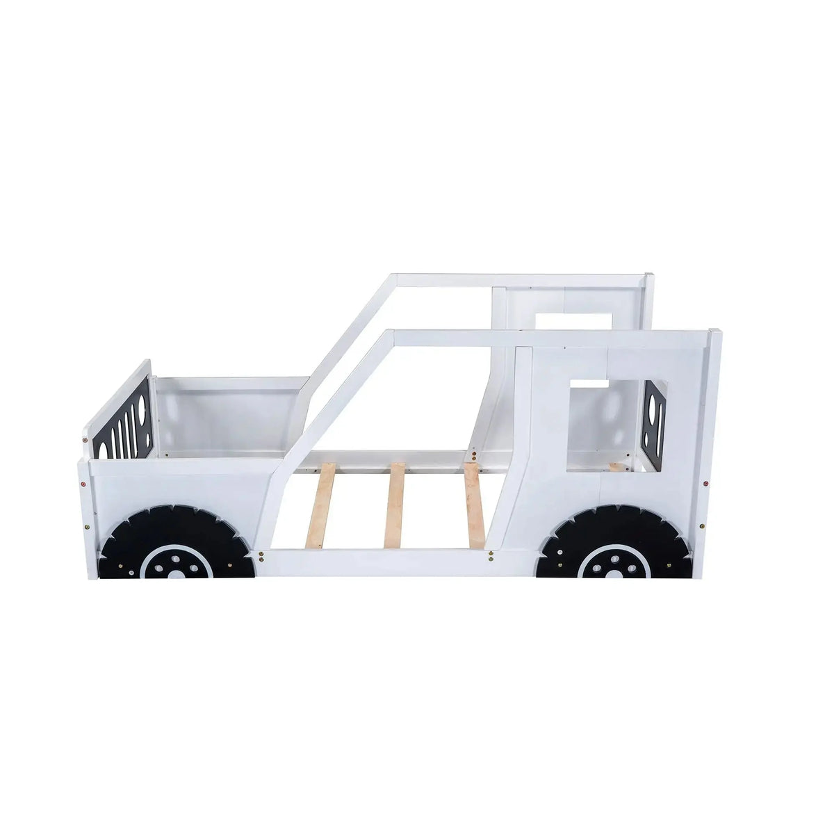 Twin Size Classic Car-Shaped Platform Bed with Wheels Doba