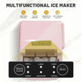 Countertop Ice Maker, Self-Cleaning Portable Ice Maker Machine with Handle and Ice Scoop 9Pcs/6Min 26.5Lbs/24H Pink Doba