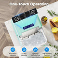 Countertop Ice Maker, Self-Cleaning Portable Ice Maker Machine with Handle and Ice Scoop, Bullet Ice Cubes, 9Pcs/6Min 26.5Lbs/24H for Home/Kitchen/Bar/Party, Green Doba