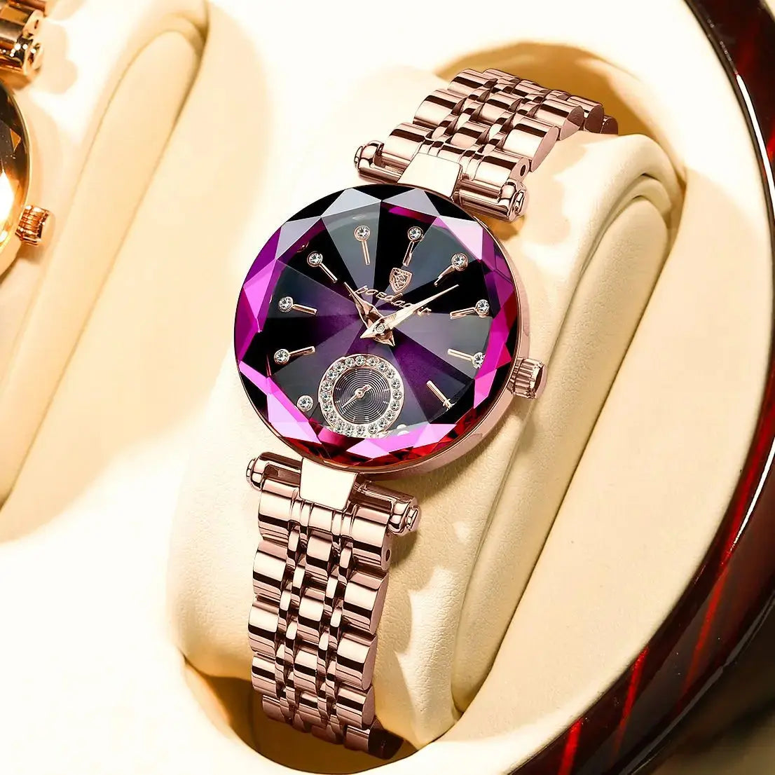 POEDAGAR Watch for Women Luxury Jewelry Design Rose Gold Steel Quartz Wristwatches Waterproof Fashion Swiss Brand Ladies Watches Doba