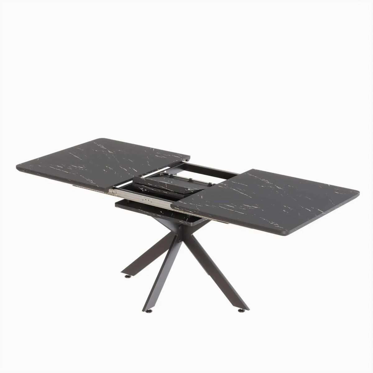 62.4" extendable 78.15" dining Table Set for 6-8 Person for Dining Room,C-shaped Tube Soft padded armless dining chair and Very large Dining Room Table Kitchen Table Chair Set with metal Legs Doba