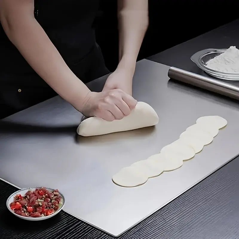 XXL 304 Stainless Steel Cutting Board  Anti-Slip & Mildew-Proof! No More Moldy Wooden Boards | Heavy-Duty & Food-Safe, Easy to Clean – Chop Meat, Knead Dough, Bake Prep All-in-One | Must-Have for Home Doba