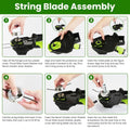21V Electric Weed Edger Cordless String Trimmer Grass Mower Eater Bush Cutter with 16800RPM 2x 3000mAh Batteries 3.6-4.6FT Length 90° Rotatable Angle Saw Blade Steel Blade String Blade GPCT5290 Doba