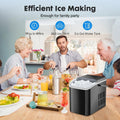 Countertop Ice Maker with Handle, 26lbs/24H Portable Ice Machine, 9 Bullet Ice Cubes Ready in 6 Mins, Self-Cleaning, Quiet Compact Ice Maker for Home, Kitchen, RV, Camping Doba