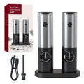 Electric Salt & Pepper Grinder Set,  USB-C Rechargeable with LED Light & Charging Dock, 5 Adjustable Coarseness Settings, One-Touch Automatic Mills for Kitchen, Dining, and Gifts Doba