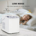 Countertop Ice Maker, Self-Cleaning Portable Ice Maker Machine with Handle and Ice Scoop 9Pcs/6Min 26.5Lbs/24H White Doba