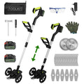 21V Electric Weed Edger Cordless String Trimmer Grass Mower Eater Bush Cutter with 16800RPM 2x 3000mAh Batteries 3.6-4.6FT Length 90° Rotatable Angle Saw Blade Steel Blade String Blade GPCT5290 Doba
