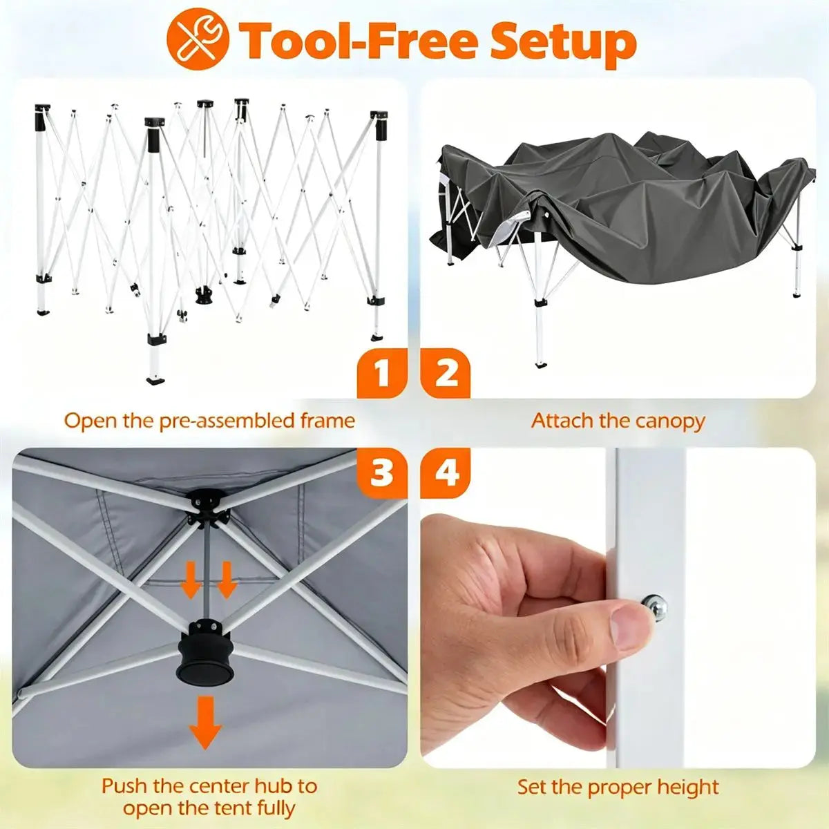 Adjustable 9x9 Outdoor Canopy Tent with Waterproof Sidewalls and UPF 50+ Protection Doba