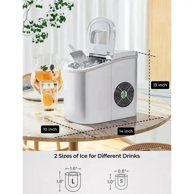 Mini Portable Electric Ice Maker Machine with Ice Scoop Doba