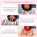 3 In 1 Red Light Scalp Massager Brush Cordless Hair Oil Applicator Massage Comb with 3 Modes Rechargeable IPX7 Waterproof Doba