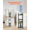 Water Dispenser Stand, 2 Tiers Water Jug Holder for 1 Bottle, Heavy Duty Jug Rack Organizer with Detachable Storage Shelf, Cross-Shaped Stable Base, for Kitchen, Office, Living Room, Black Doba