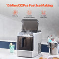Countertop Ice Maker, 32 Cubes Ready in 15 Mins, 46lbs in 24Hrs, Self-Cleaning Portable Ice Maker with Convenient Ice Transfer, Ice Machine with 3 Sizes Ice Cube for Home Kitchen Office Party Doba