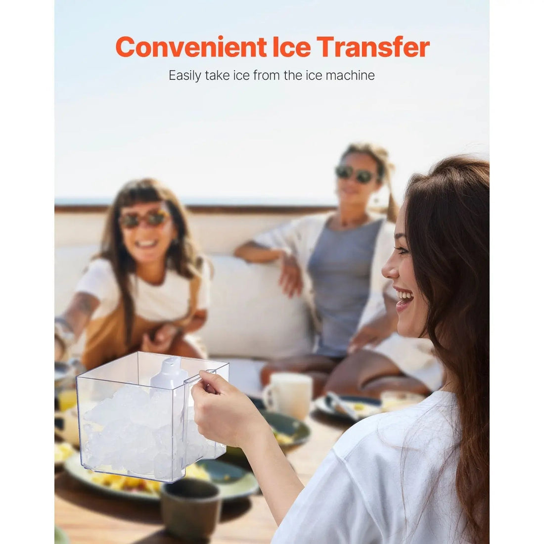 Nugget Ice Maker, 37lbs/24H Pebble Ice Maker with Self Cleaning, Chewable Ice Maker with Ice Scoop and Basket, Stainless Steel Ice Machine with Convenient Ice Transfer for Home Kitchen Office Doba