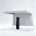 9ft x 9ft Pop Up Canopy Tent with Sidewall, UPF 50+ Silver Coated Waterproof Oxford Instant Shelter, 2-Level Adjustable Height Outdoor Canopy with Stakes Sandbags- White Doba