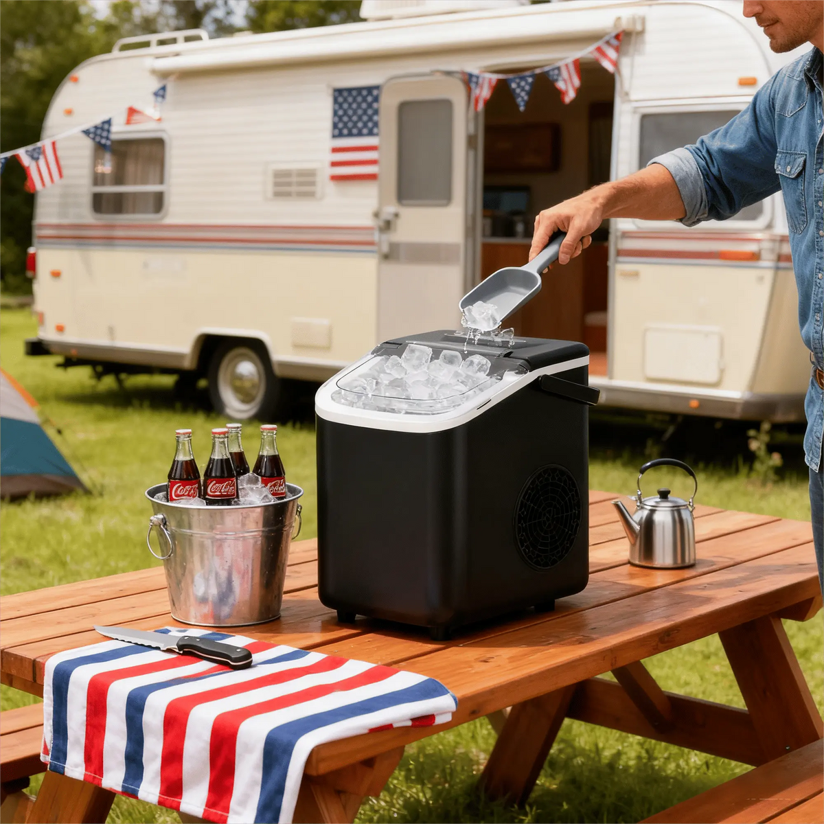 PSZ6Y10 Home Ice Maker-Outdoor Camping Ice Production 12kg/day bullet ice maker-PVC BPA-free, quick ice production. Coffee ice cubes, car fridge compatible. Alcohol ice maker with a Doba