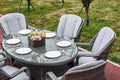 Direct Wicker Patio Wicker 7 Piece Oval Dining Set-Gray Doba
