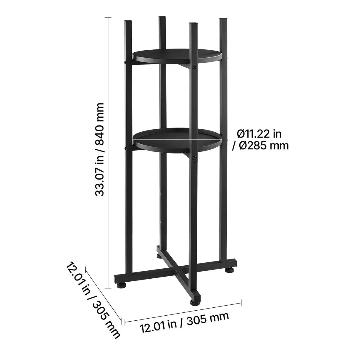 Water Dispenser Stand, 2 Tiers Water Jug Holder for 1 Bottle, Heavy Duty Jug Rack Organizer with Detachable Storage Shelf, Cross-Shaped Stable Base, for Kitchen, Office, Living Room, Black Doba