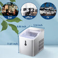 Countertop Ice Maker Machine;  Portable Compact Ice Cube Maker with Ice Scoop & Basket;  26Lbs/24H Ice Machine for Home/Kitchen/Office/Bar;  Black;  Green;  Silver Doba