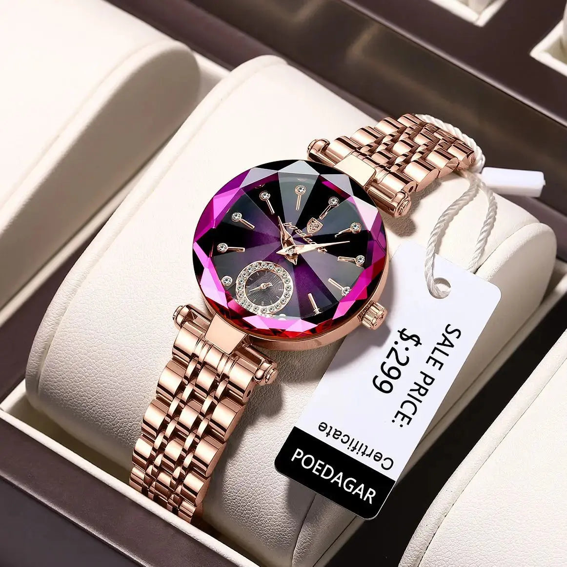 POEDAGAR Watch for Women Luxury Jewelry Design Rose Gold Steel Quartz Wristwatches Waterproof Fashion Swiss Brand Ladies Watches Doba