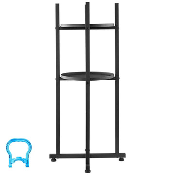 Water Dispenser Stand, 2 Tiers Water Jug Holder for 1 Bottle, Heavy Duty Jug Rack Organizer with Detachable Storage Shelf, Cross-Shaped Stable Base, for Kitchen, Office, Living Room, Black Doba