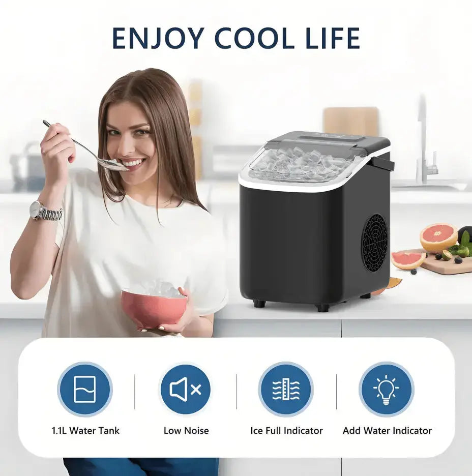 PSZ6Y10 Home Ice Maker-Outdoor Camping Ice Production 12kg/day bullet ice maker-PVC BPA-free, quick ice production. Coffee ice cubes, car fridge compatible. Alcohol ice maker with a Doba