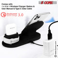 5Core Fast 3 in 1 Wireless Charging Station 10W Phone Watch Earpod Charger Velmora