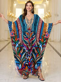 Cotton Printed Vacation Beach Long Dress for Women, Loose Long Dress, Bikini Cover-Up, Sun Protection Clothing My Store