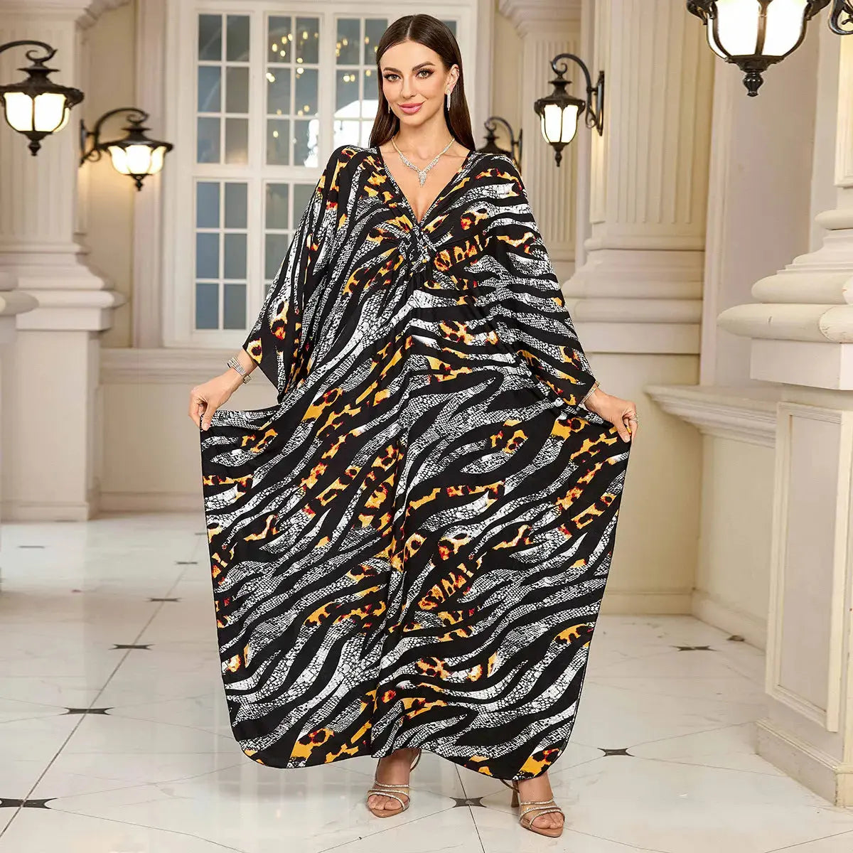 Cotton Printed Vacation Beach Long Dress for Women, Loose Long Dress, Bikini Cover-Up, Sun Protection Clothing My Store